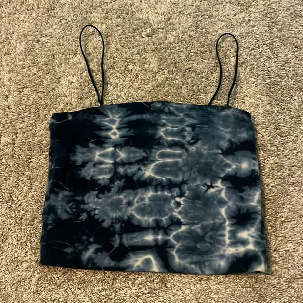 Blue tie dye crop top